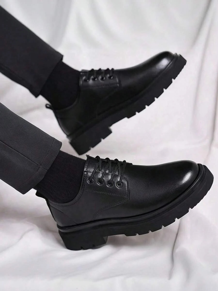Men's Chunky Sole Leather Derby Shoes