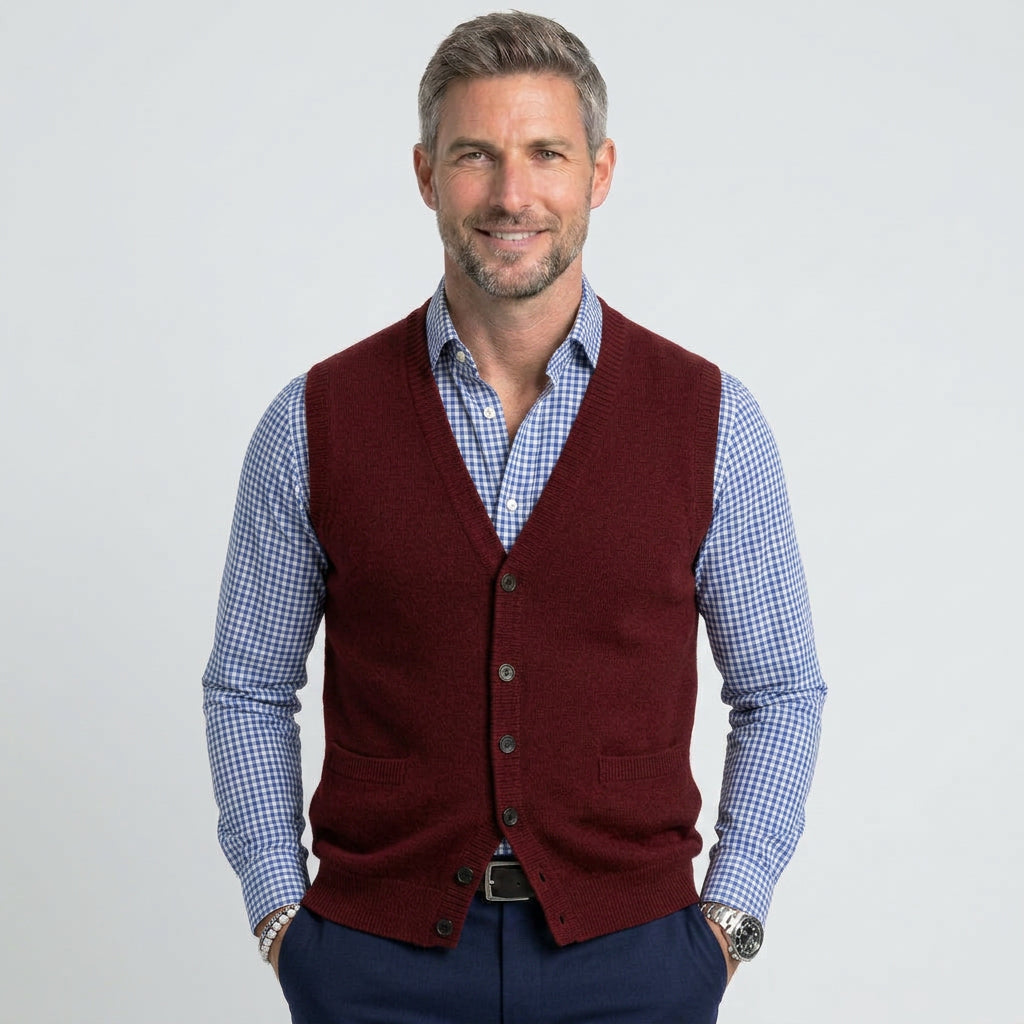 Men’s Button Up Knit Vest