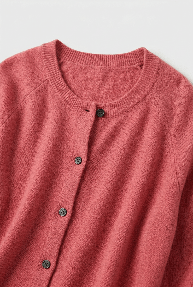 Women's Round Neck Button-Up Knit Cardigan