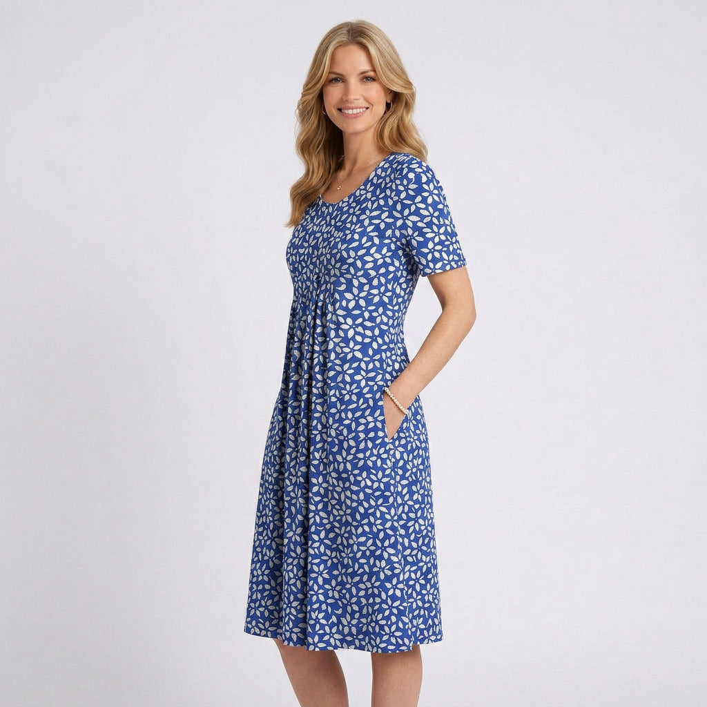 Floral Midi Dress Women’s Short Sleeve Summer Dress