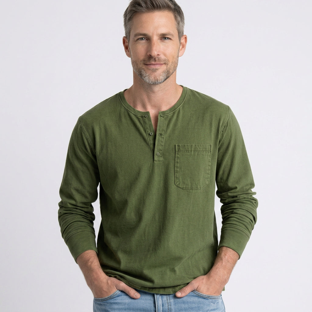 Men’s Long Sleeve Henley Shirt