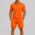 Pique Polo Shirt and Shorts Two Piece Set