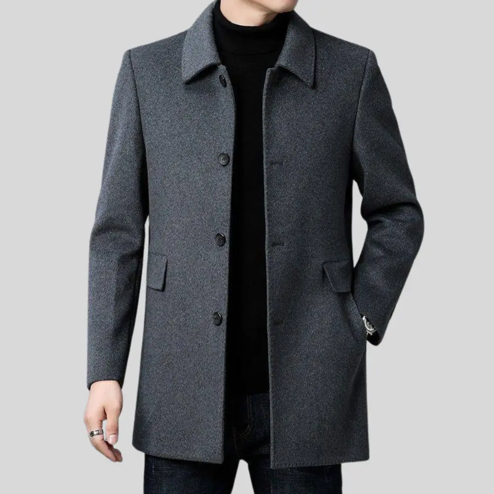 Men's Notch Collar Longline Coat
