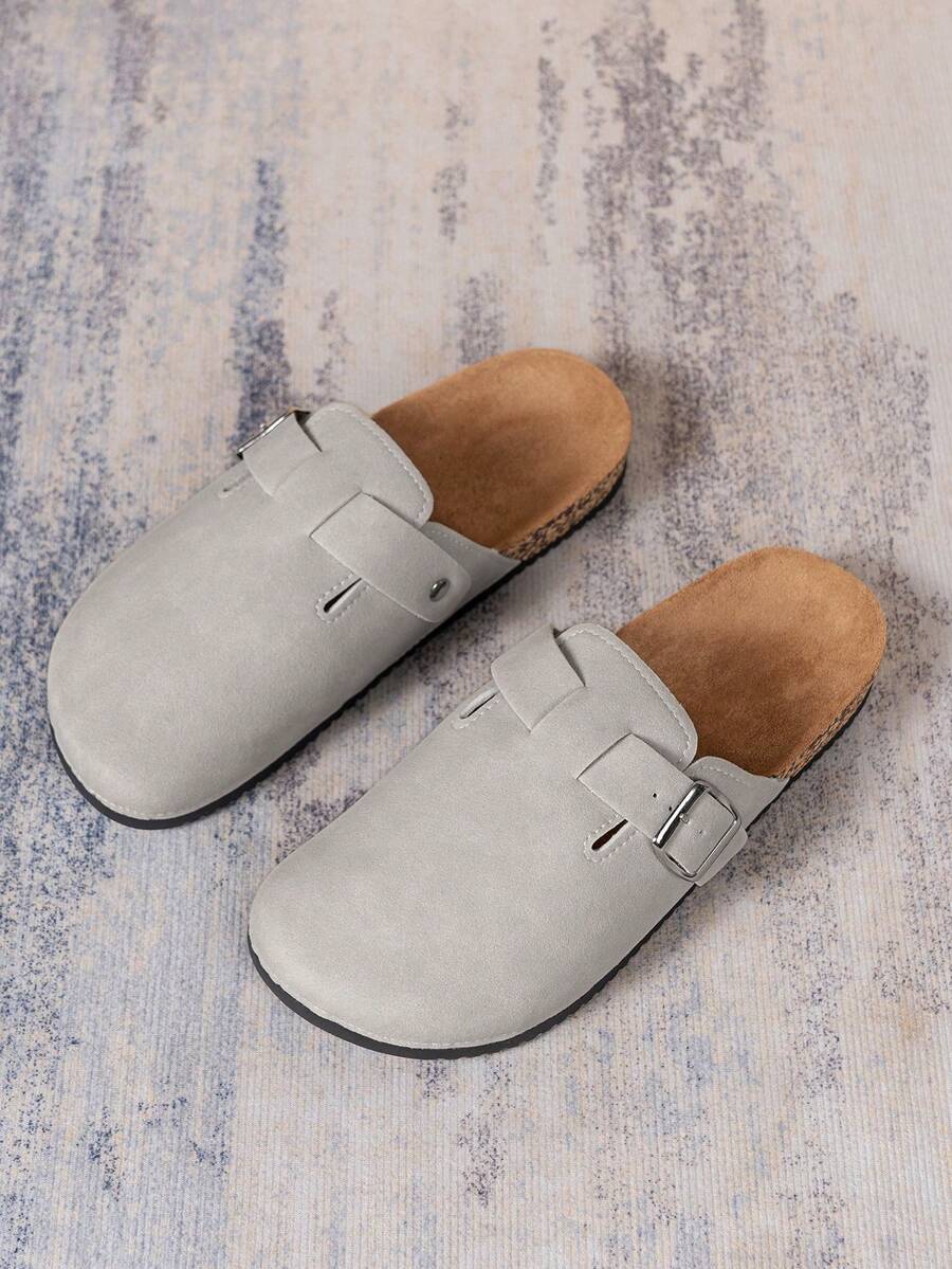 Men's Suede-Effect Closed Toe Buckle Sandals