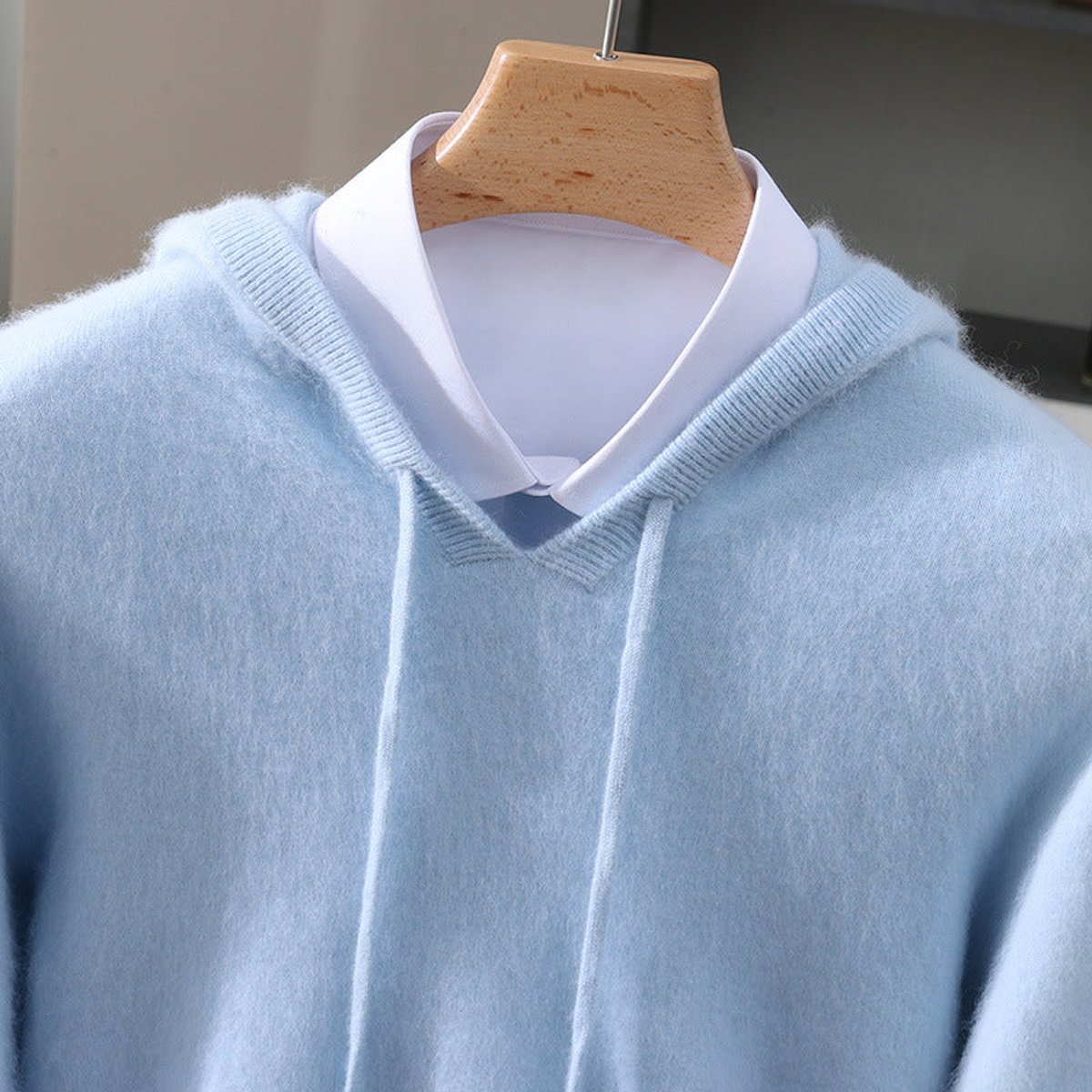 Men's Brushed Knit Hooded Pullover Sweater
