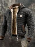 Veste à capuche texturée pour homme, entièrement zippée et doublée en sherpa