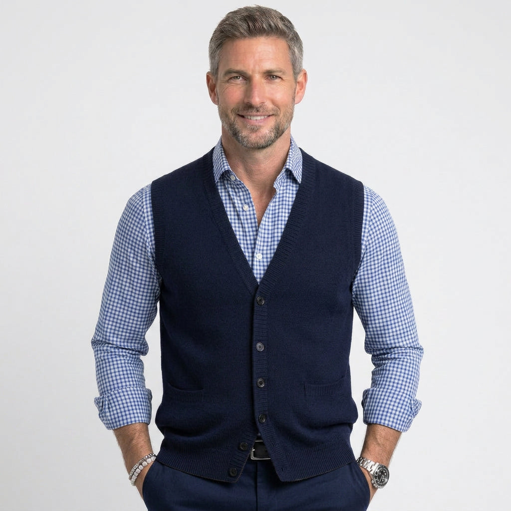 Men’s Button Up Knit Vest