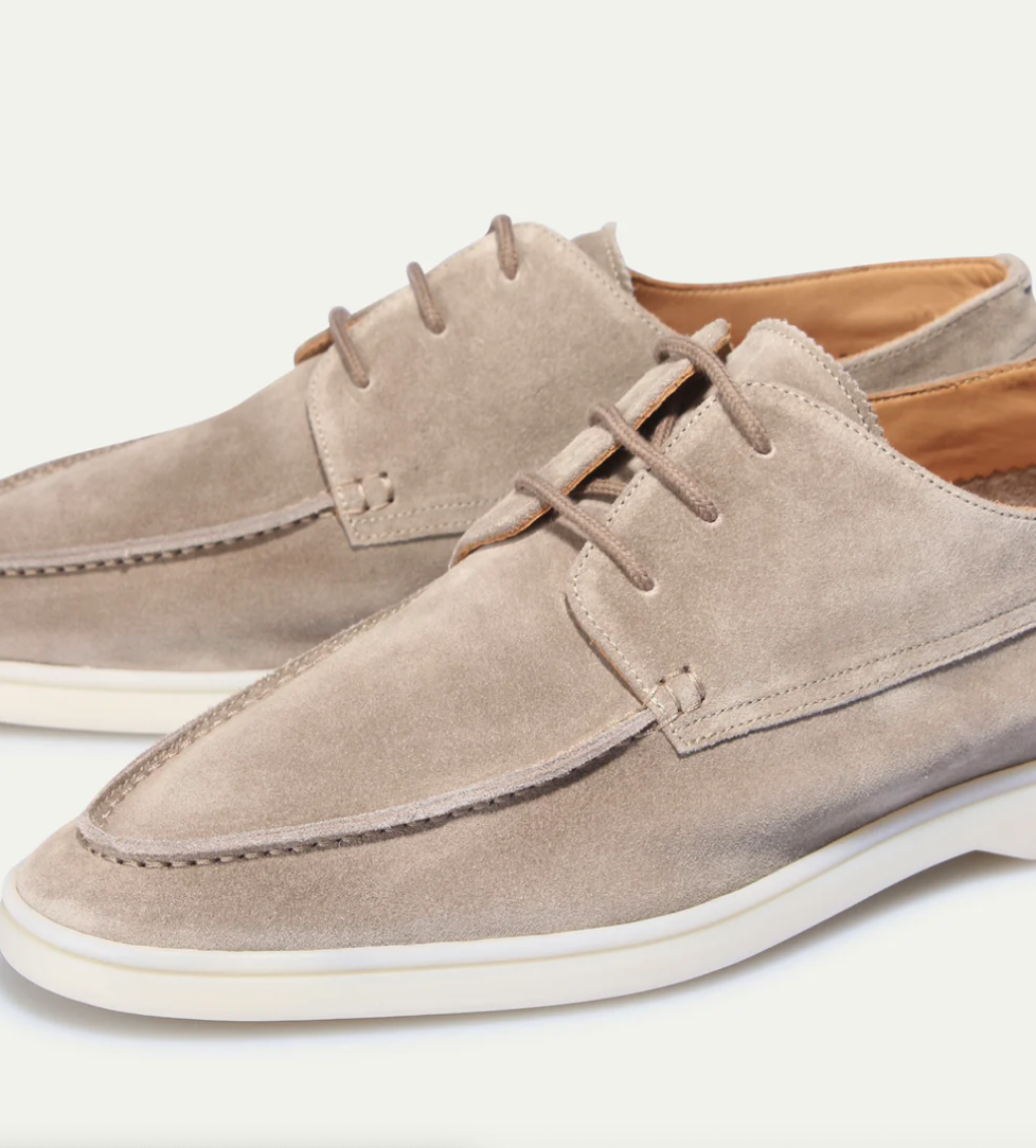 Chaussures derby pour homme à bout mocassin effet daim