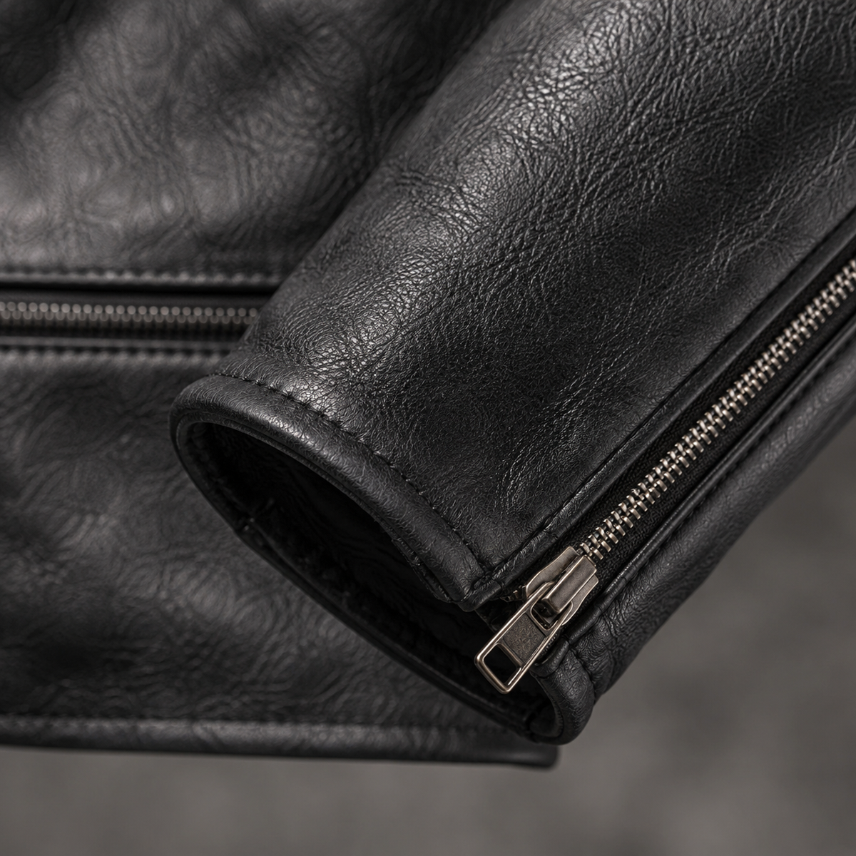 Men's Quilted Shoulder Faux Leather Racer Jacket