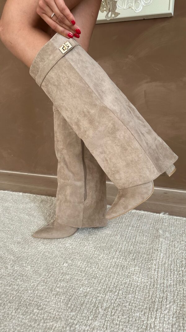 Women's Fold-Over Suede-Look Knee High Boots