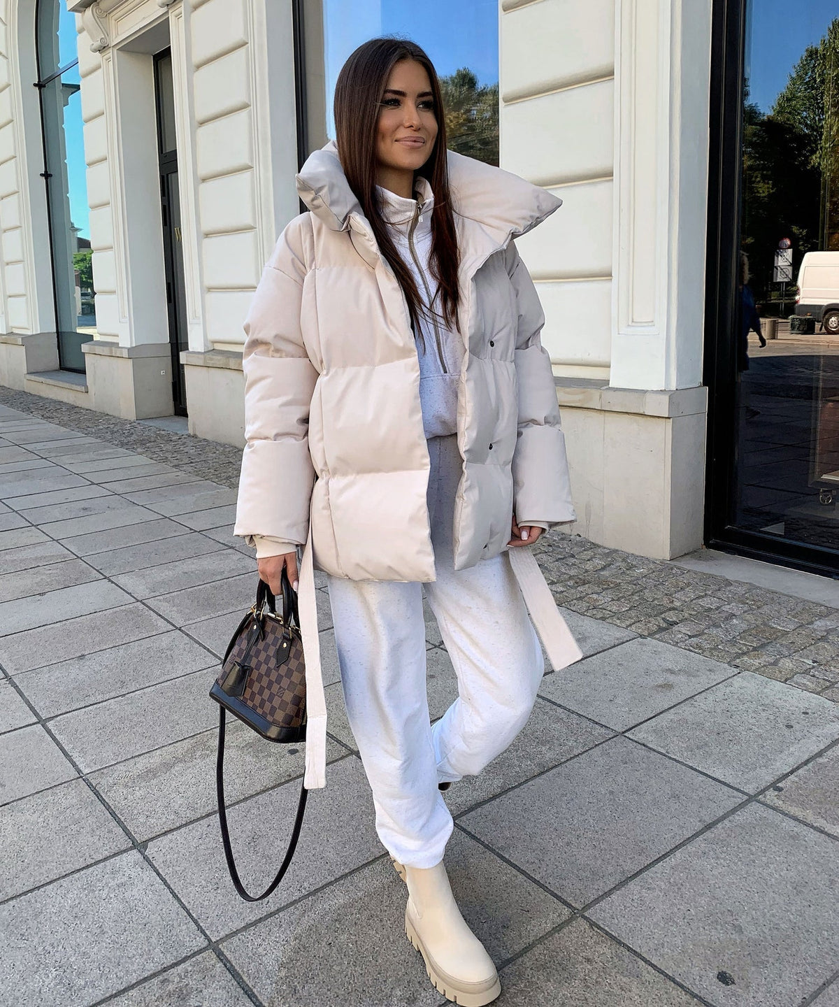 Women's Belted Puffer Jacket