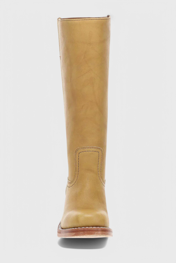 Women's Knee-High Boots with Stacked Block Heel