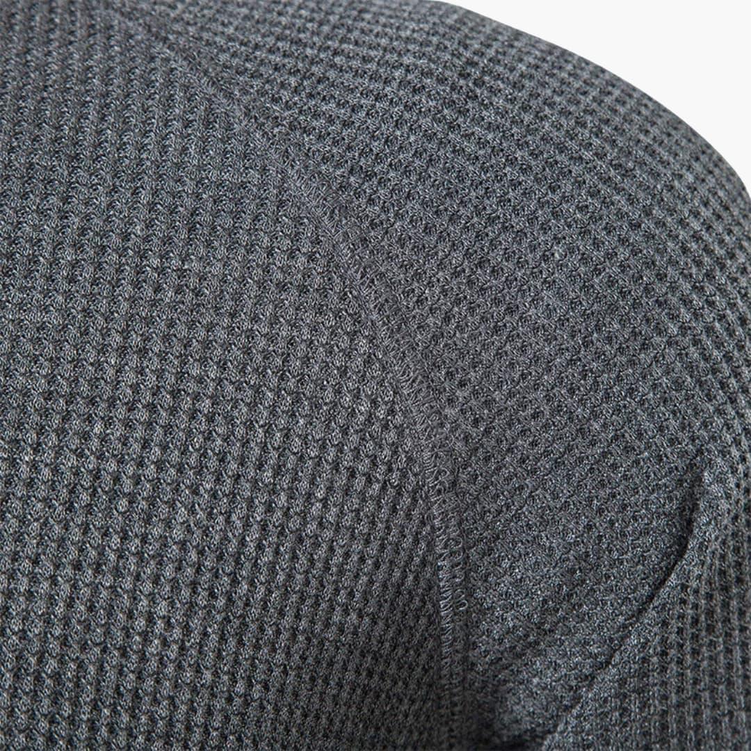 Henley pour homme en maille gaufrée avec manches raglan