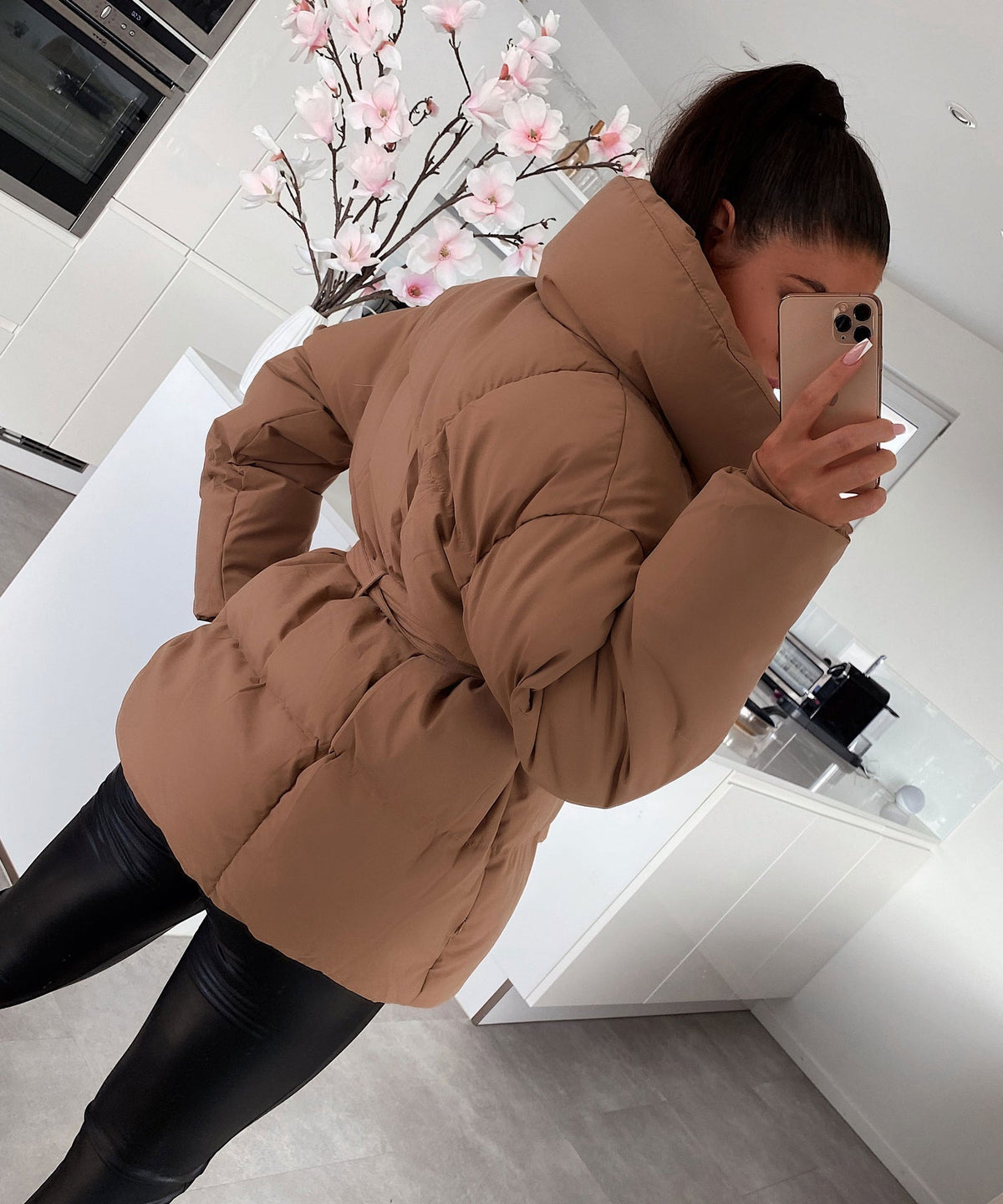 Doudoune ceinturée pour femme