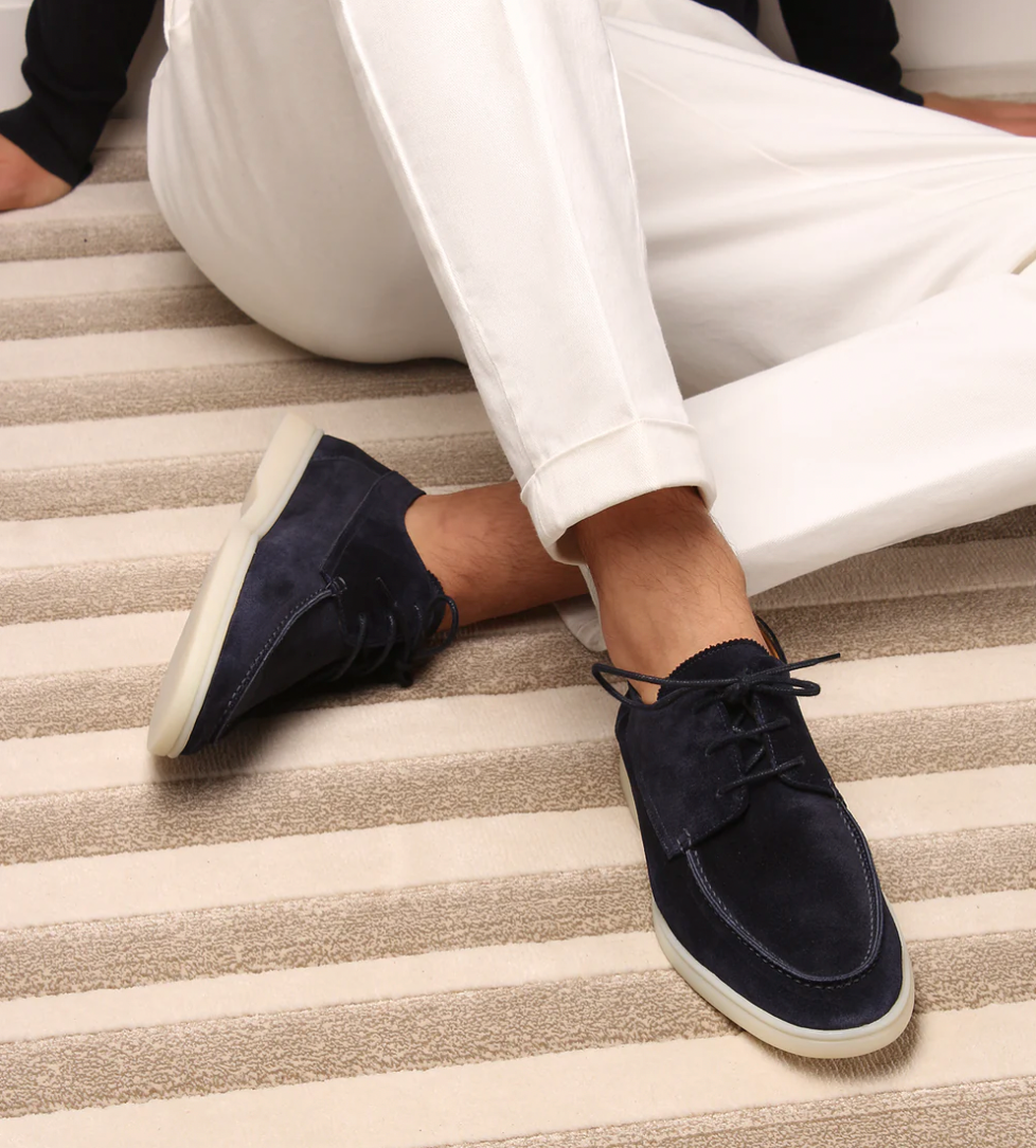 Men's Suede-Effect Moc-Toe Derby Shoes