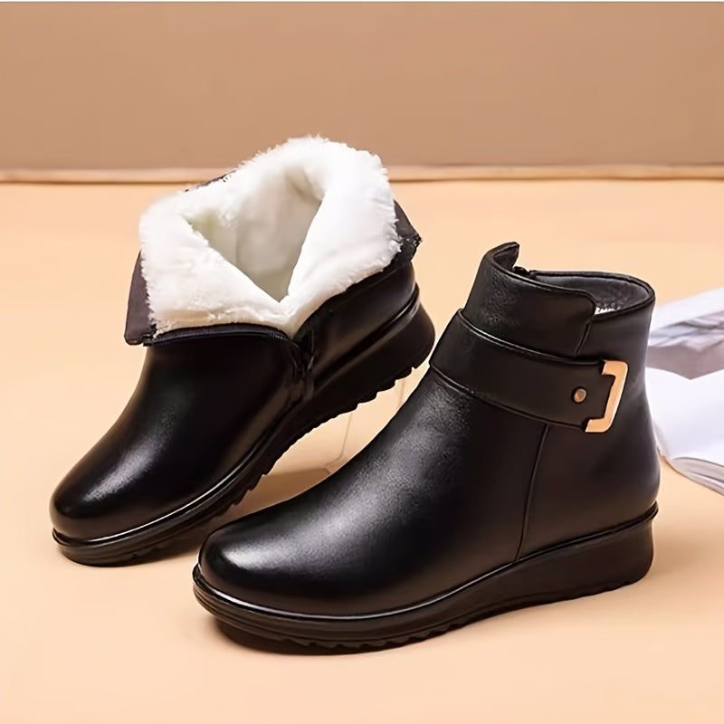 Bottines plates pour femmes à bride à boucle