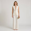 Sleeveless Tailored Co-Ord Set – Single Button Wide Leg Style