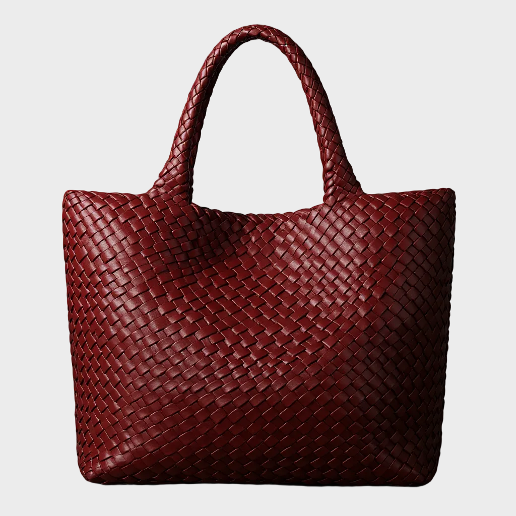 Women's Woven Braided Handle Shoulder Tote Bag