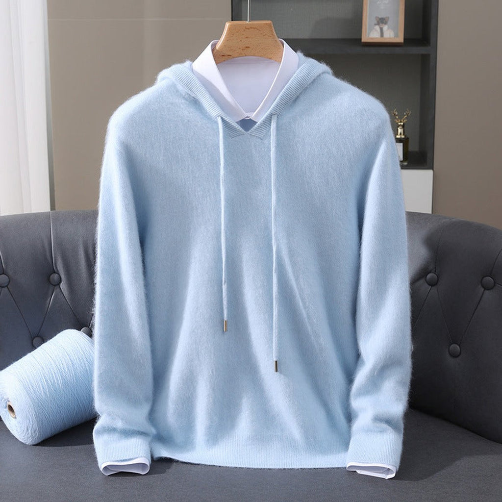 Men's Brushed Knit Hooded Pullover Sweater