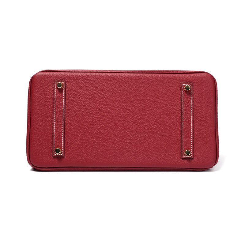 Structured Turn-Lock Tote Bag with Padlock Detail