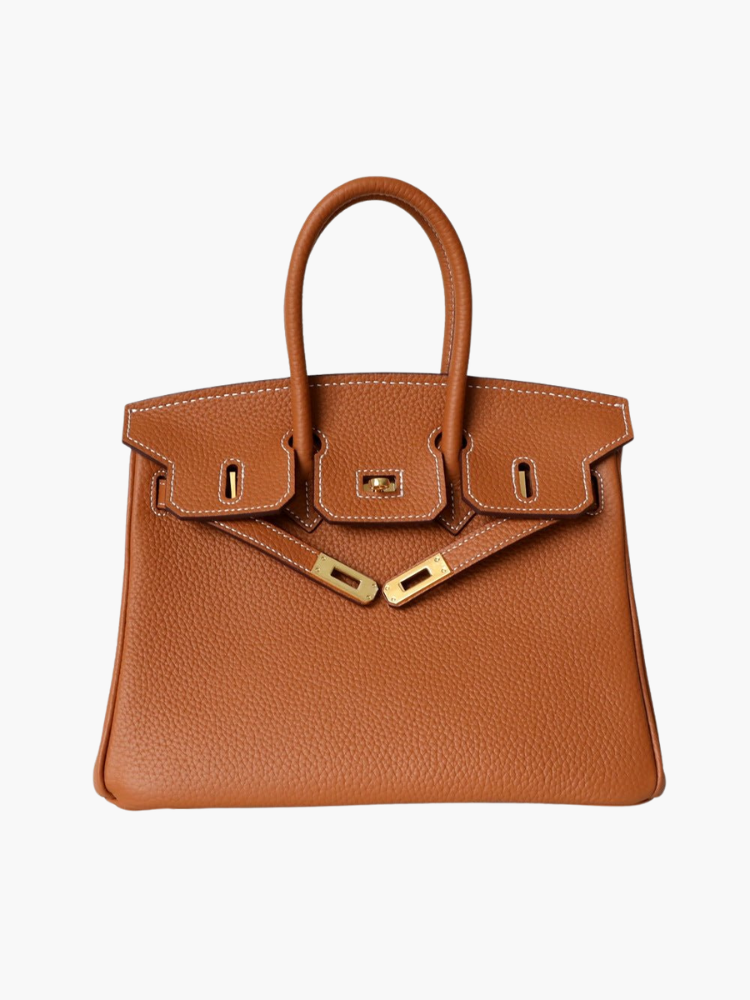 Structured Turn-Lock Tote Bag with Padlock Detail