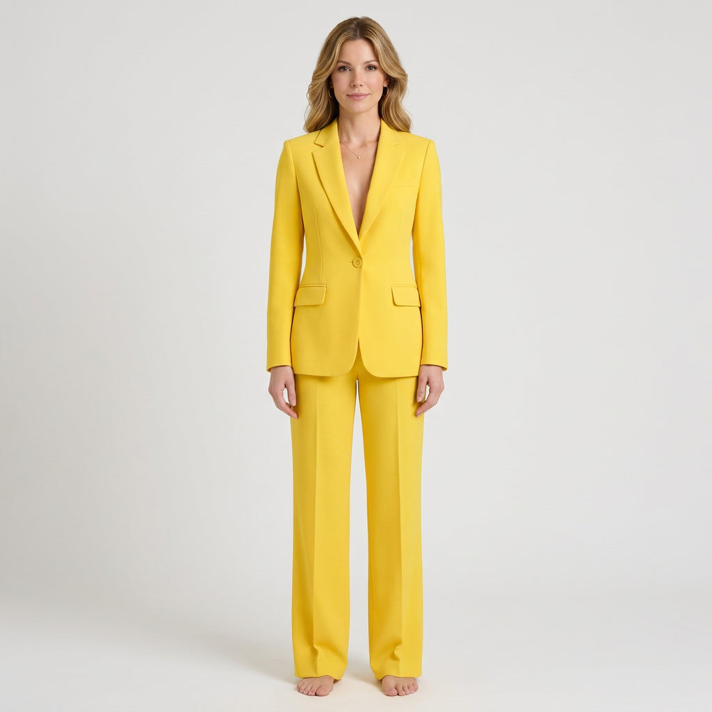 Tailored Blazer Co-Ord Set – Single Button Straight Leg Style