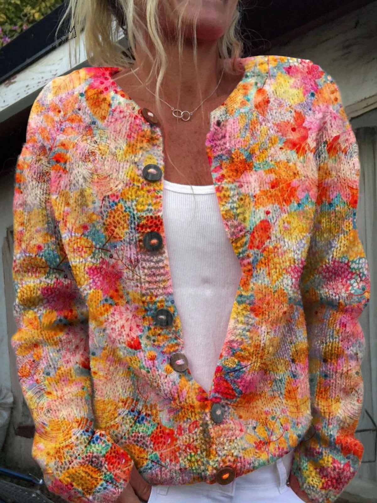 Women's Button-Front Knit Cardigan
