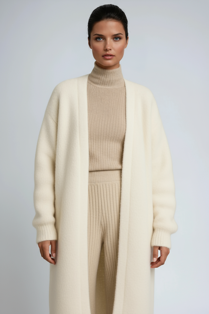 Women's Oversized Longline Open-Front Knit Cardigan