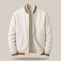 Blouson aviateur pour homme style universitaire à bordures rayées