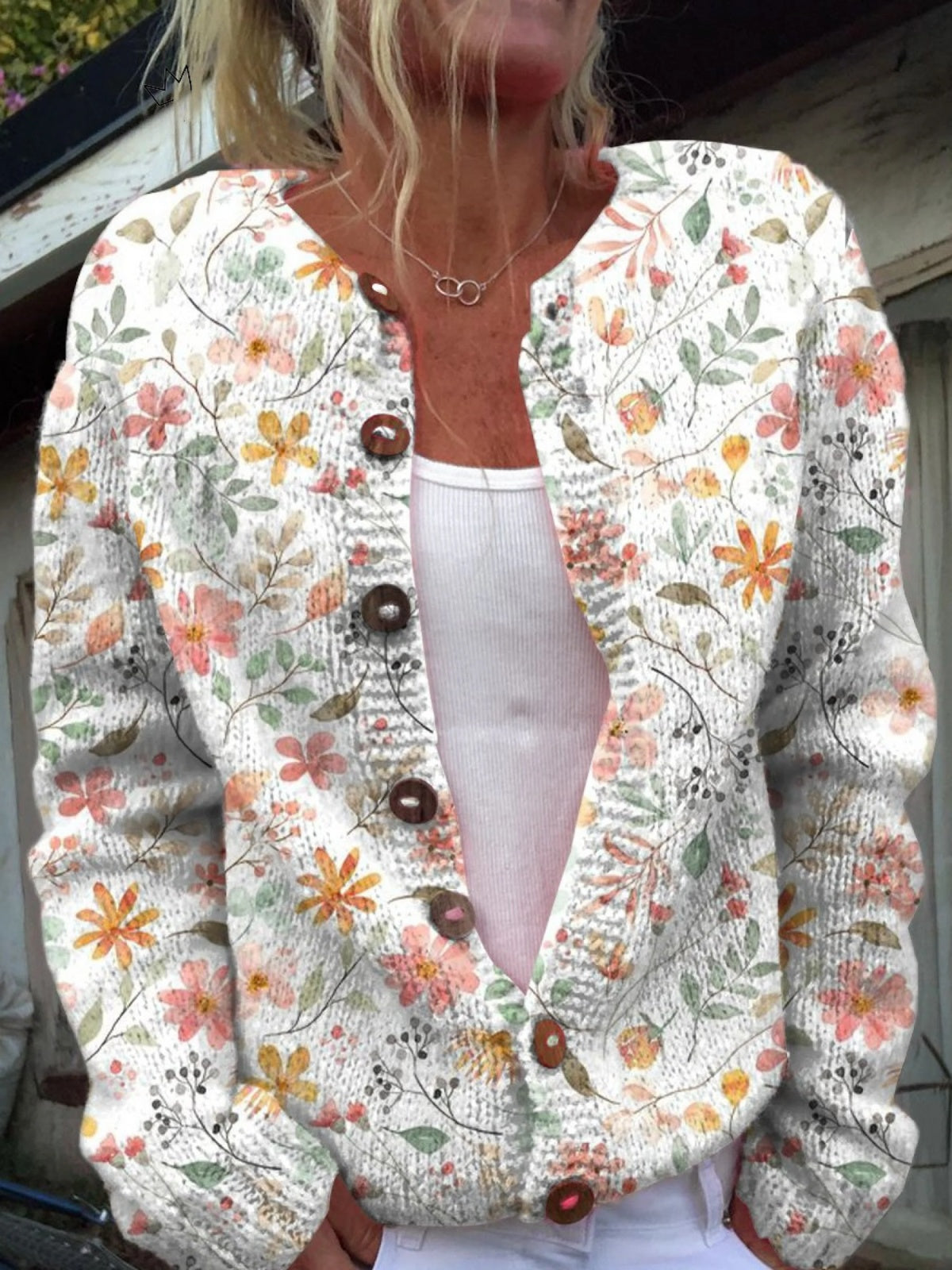 Women's Button-Front Knit Cardigan