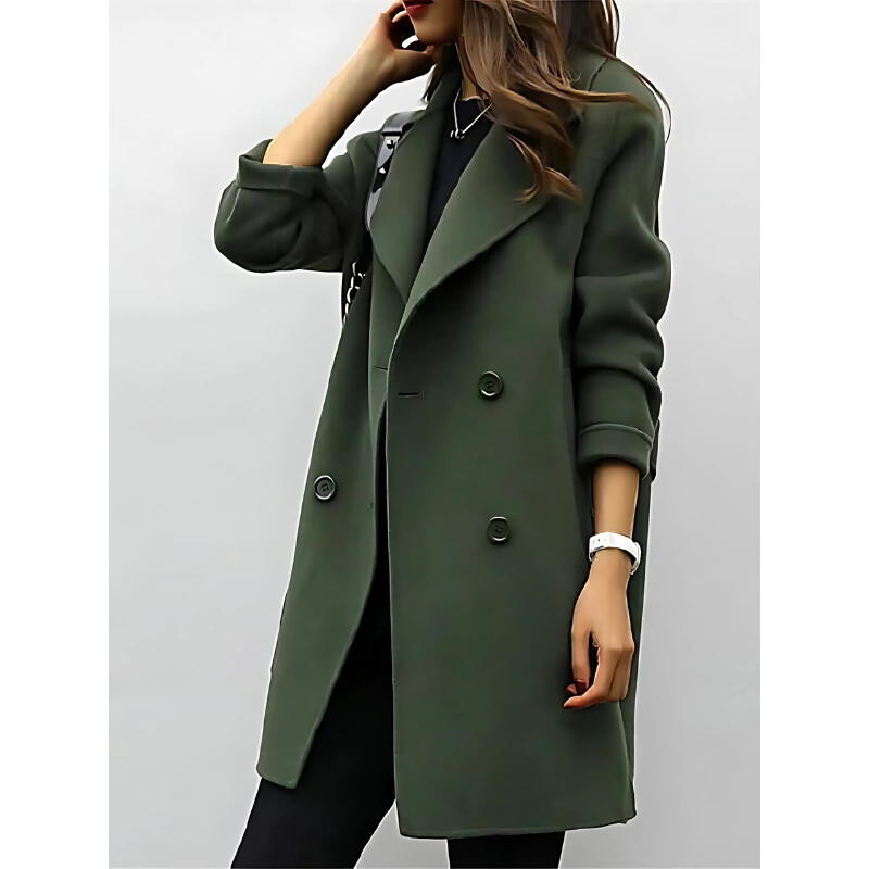 Women's Longline Double-Breasted Tailored Coat