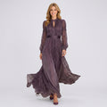 Maxi Dress – Sheer Sleeve Pleated Occasion Style