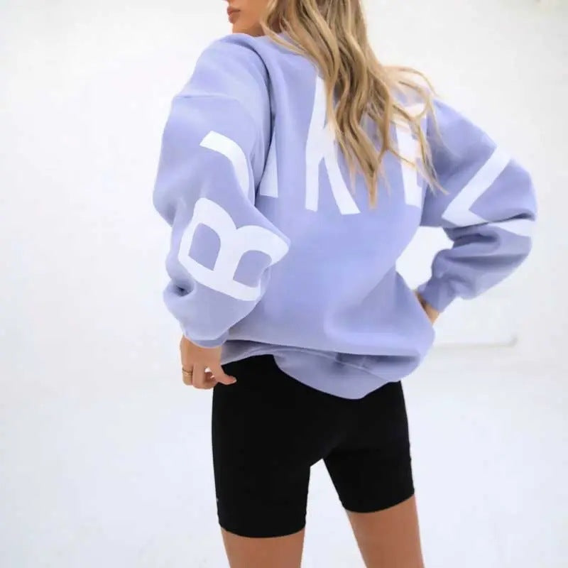 Sweat-shirt oversize à col rond pour femme