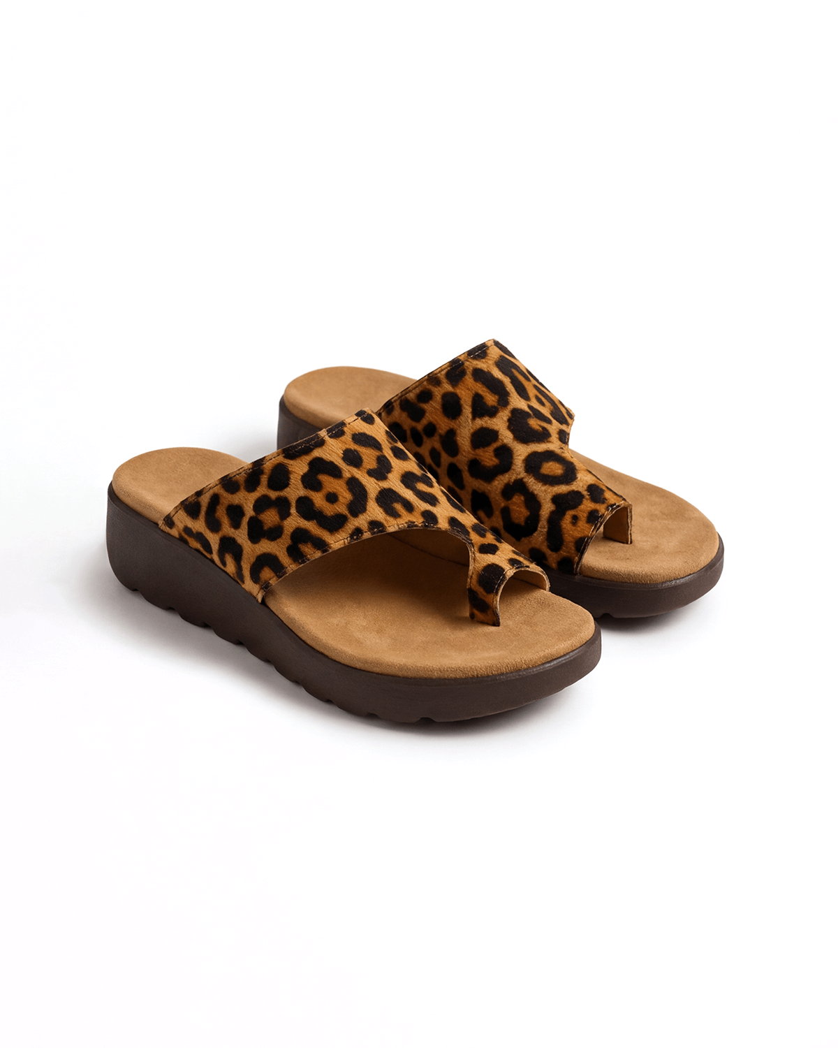 Metallic Toe Loop Platform Slide Sandals