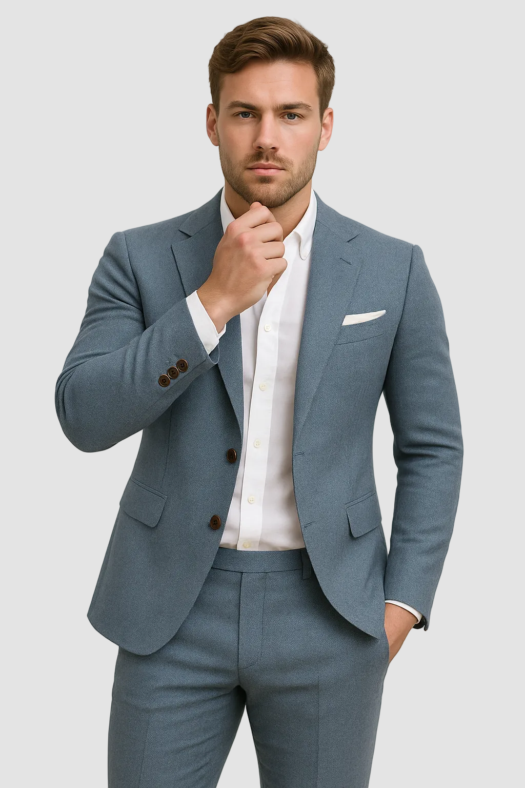 Tailored Two-Piece Suit with Notch Lapel Blazer