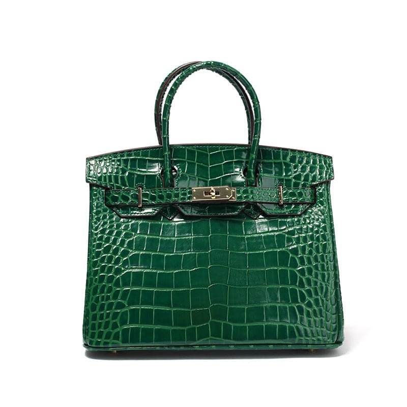 Structured Turn-Lock Tote Bag with Padlock Detail