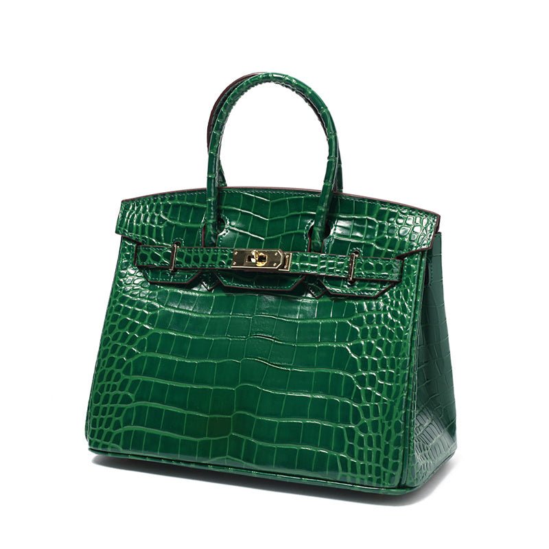 Structured Turn-Lock Tote Bag with Padlock Detail