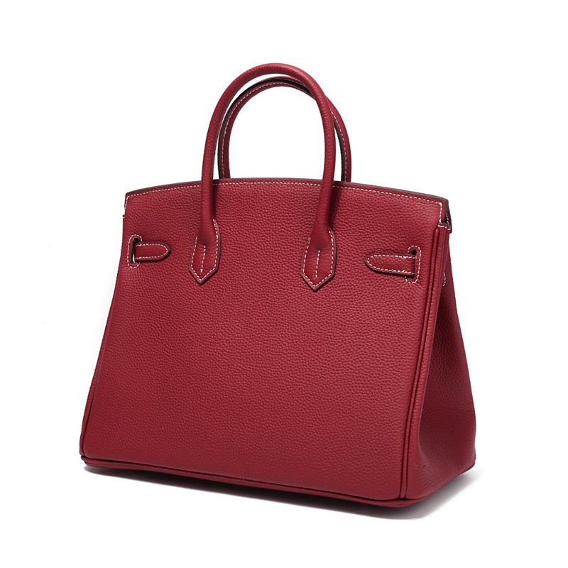 Structured Turn-Lock Tote Bag with Padlock Detail