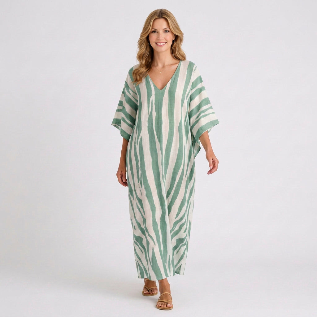 Maxi Dress – Striped Kaftan Relaxed Style