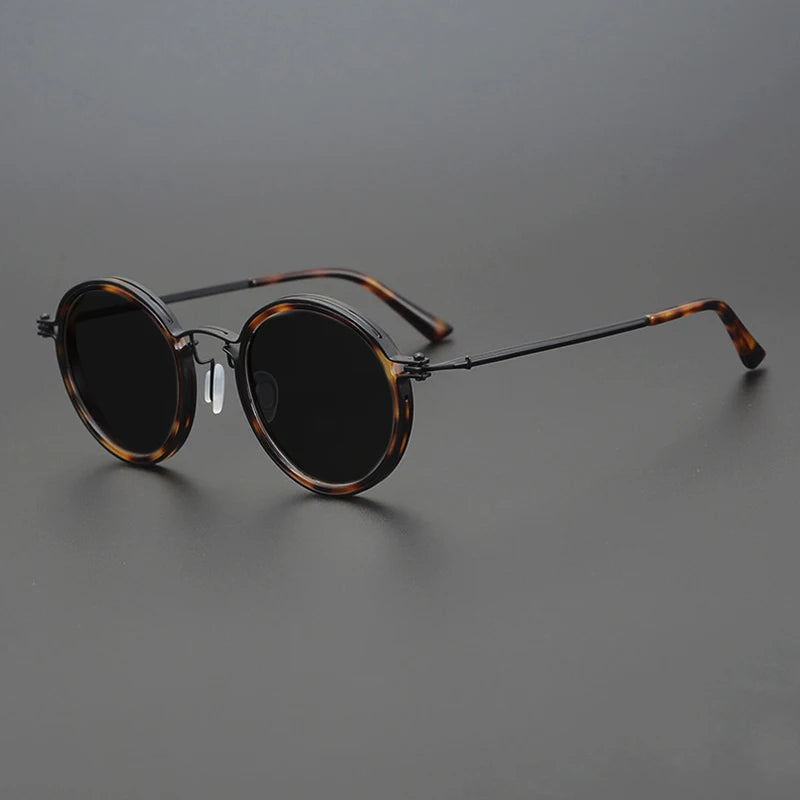 Vintage Round Metal Frame Steampunk Sunglasses