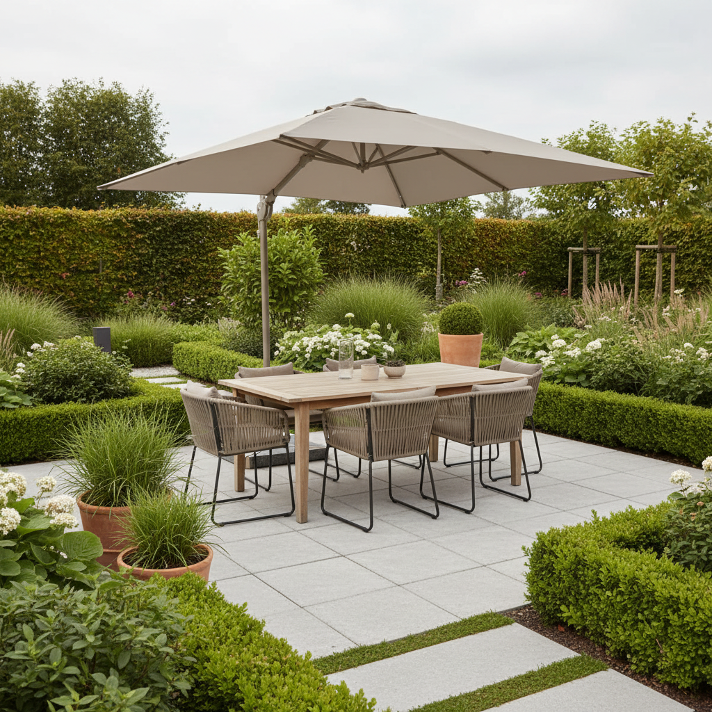 Cantilever Garden Parasol with Weighted Base