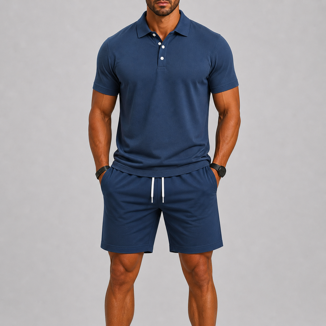 Ensemble deux pièces composé d’un polo en piqué et d’un short