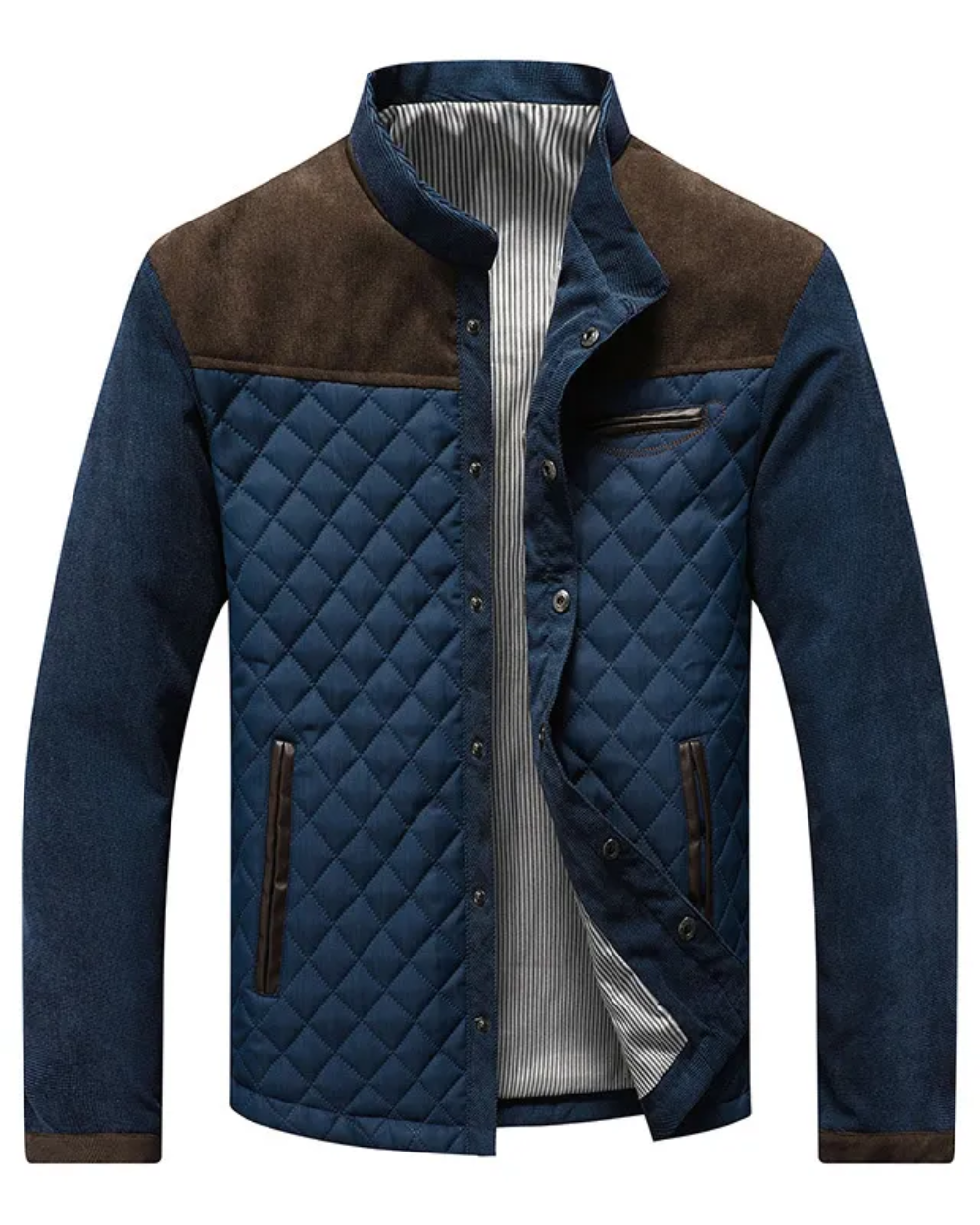 Men's Quilted Colourblock Contrast Panel Jacket