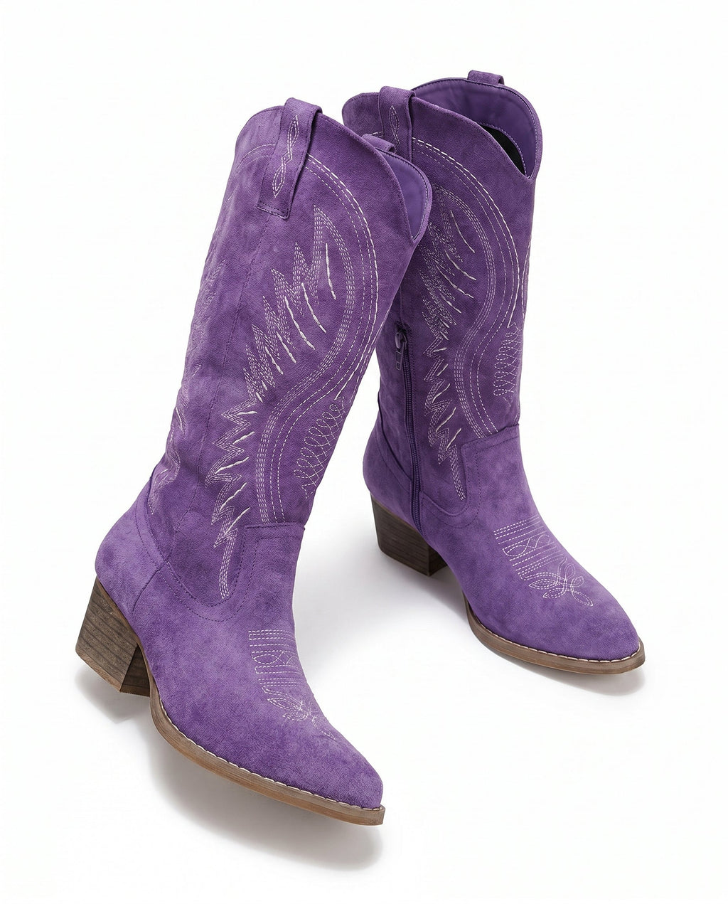 Bottes western brodées montantes jusqu’au genou pour femme