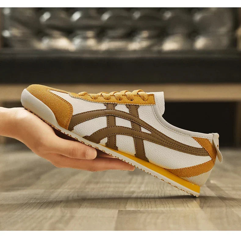 Retro Stripe Lace-Up Casual Sneakers