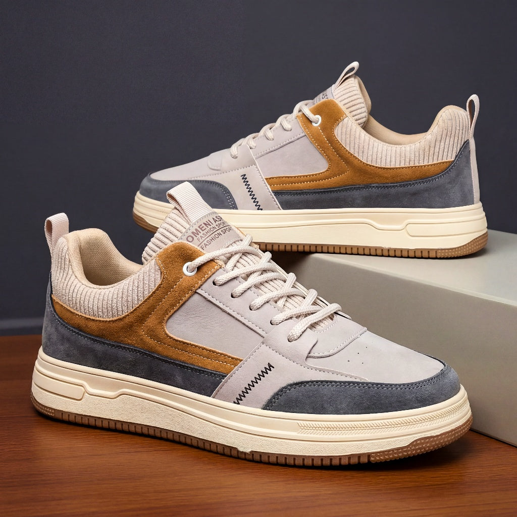 Men's Colourblock Suede Low-Top Sneakers