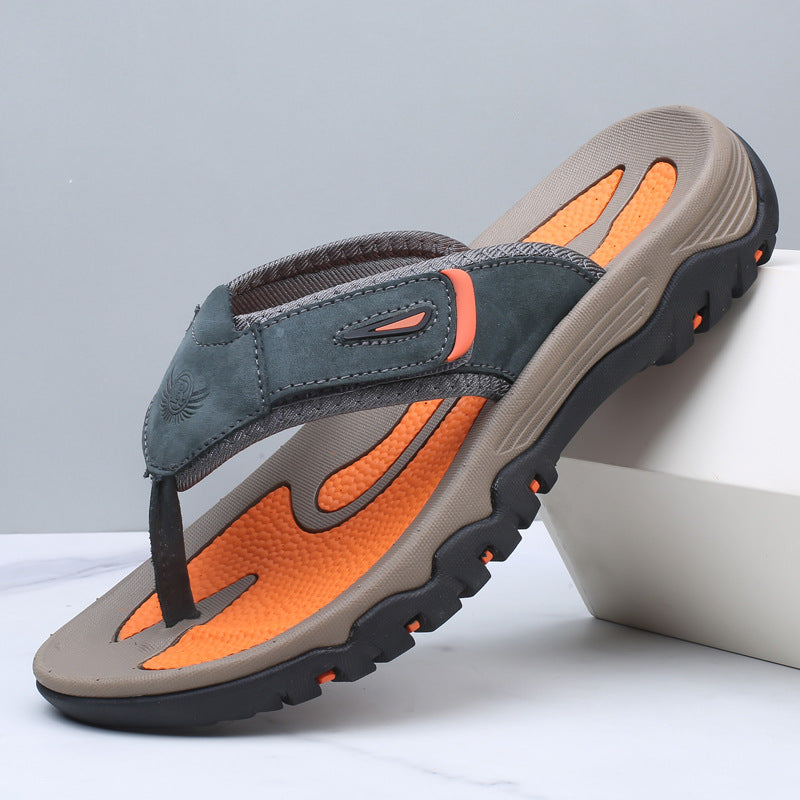Men's Sport Flip Flops with Textured Grip Sole