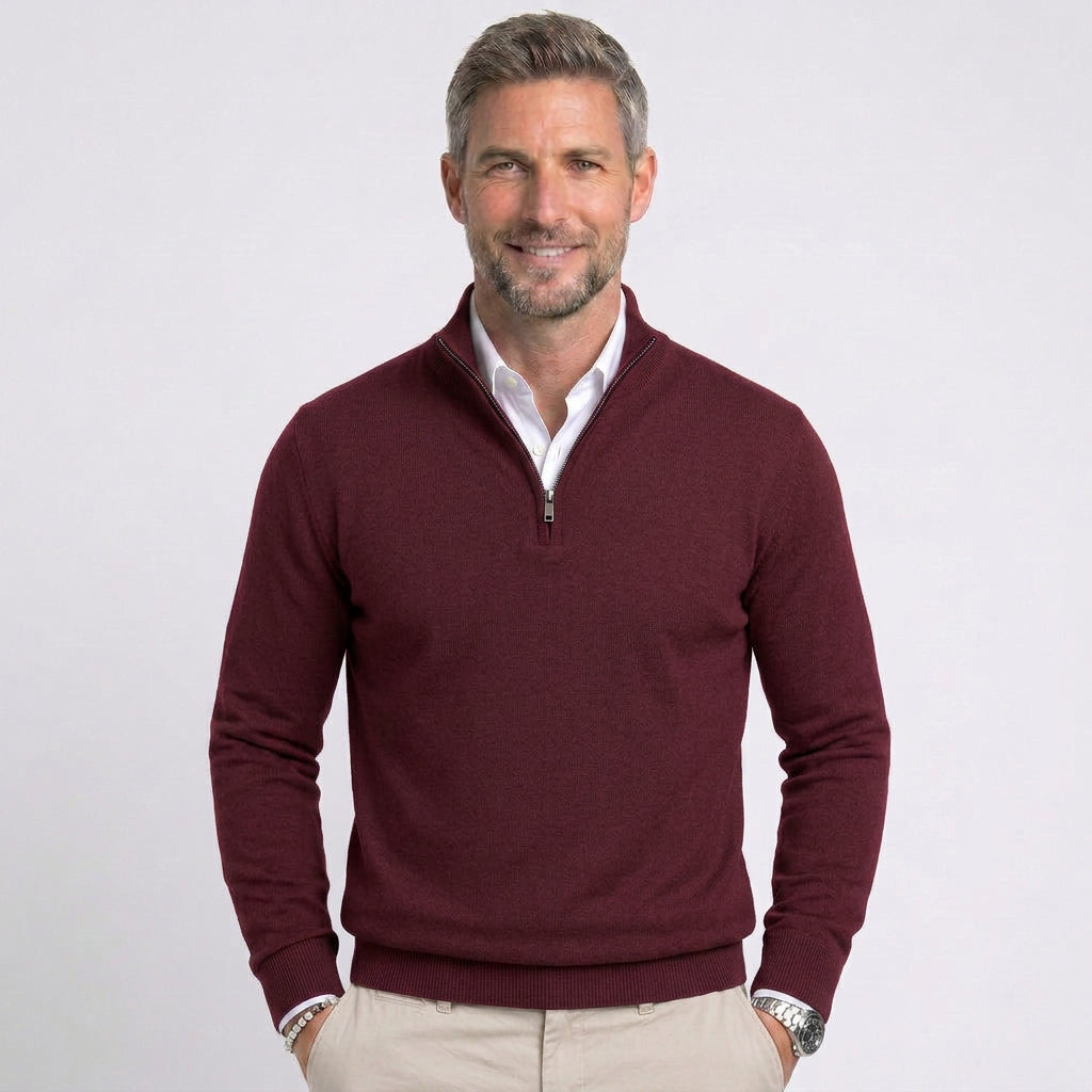 Men’s Quarter Zip Knit Sweater