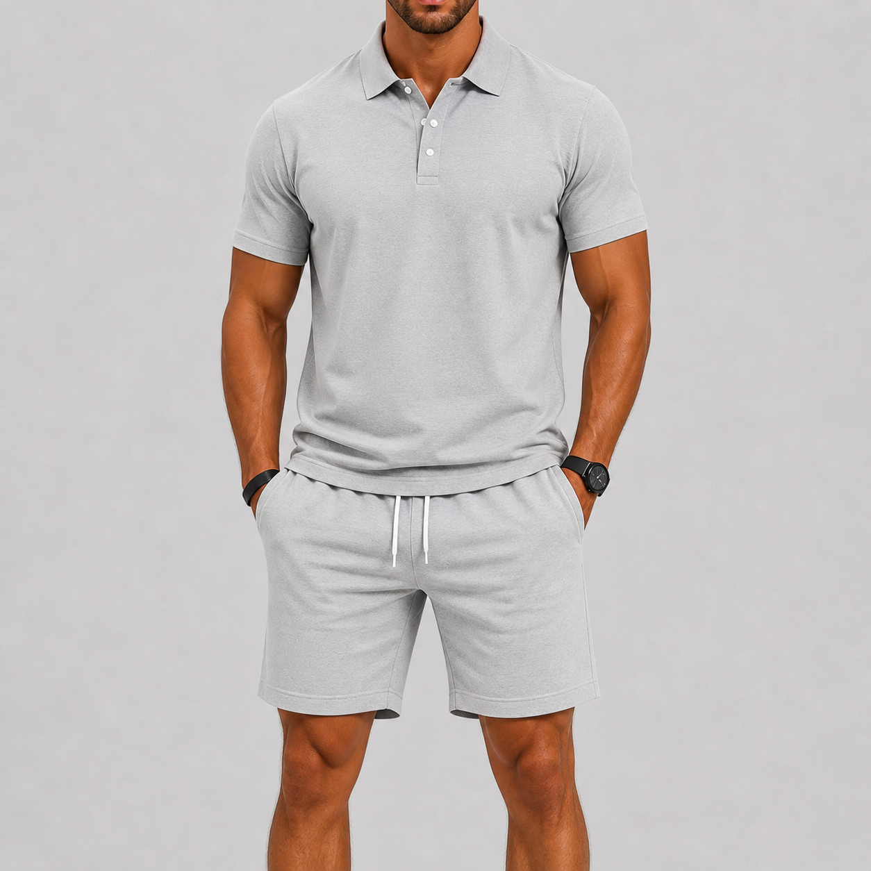 Ensemble deux pièces composé d’un polo en piqué et d’un short