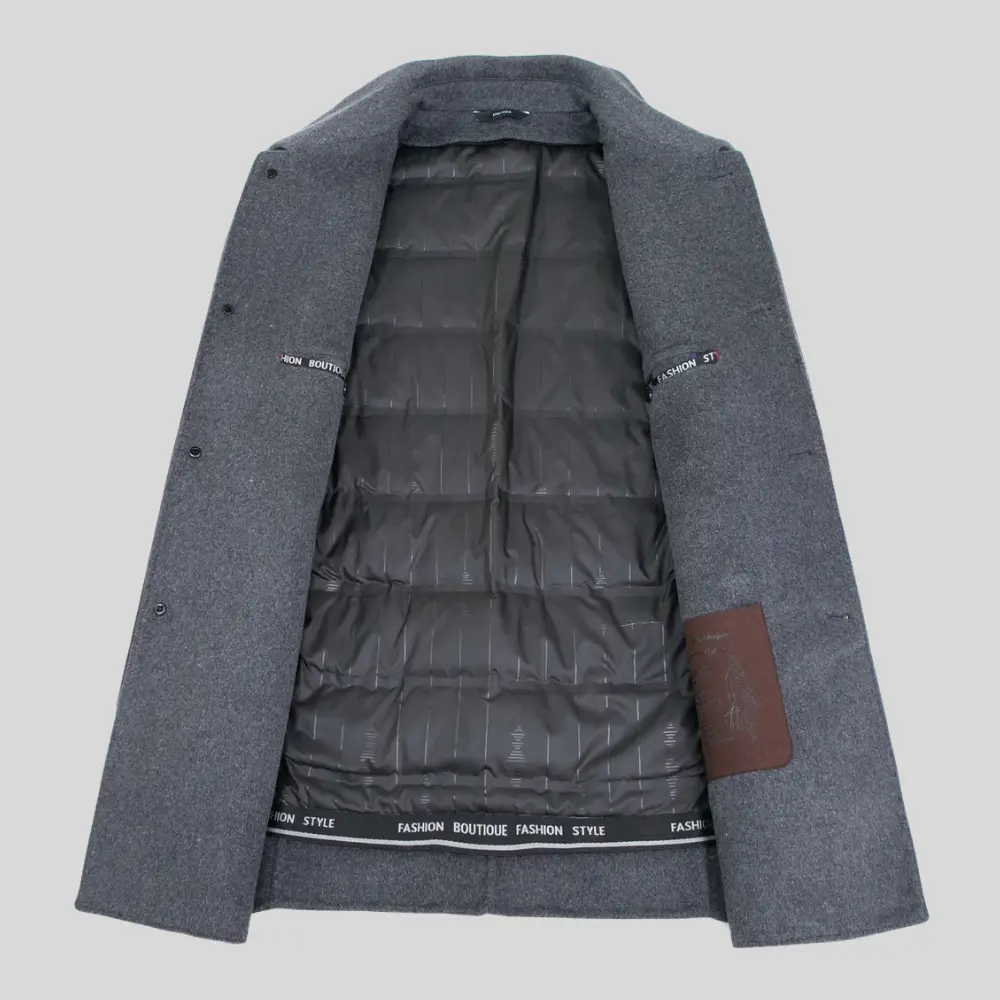Men's Notch Collar Longline Coat